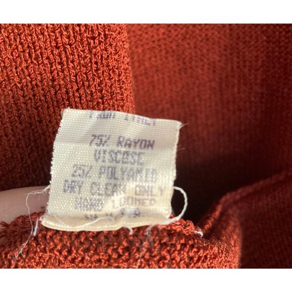 John Patrick Red Cardigan Hand Loomed - Picture 7 of 8